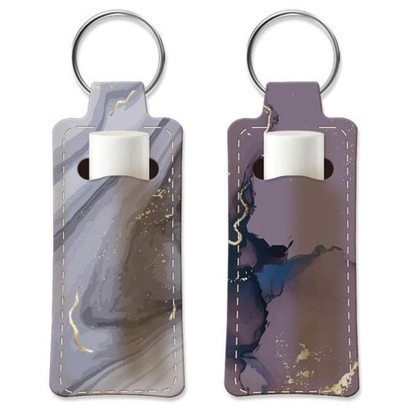 OLYCRAFT 2pcs Lipstick Holder Keychain Marble Pattern Lip Balm Holders Elastic Diving Fabric Lipstick Keychains Portable Lipstick Holder Bags Lipstick Sleeve Key Ring Holder for Lipstick Chapstick