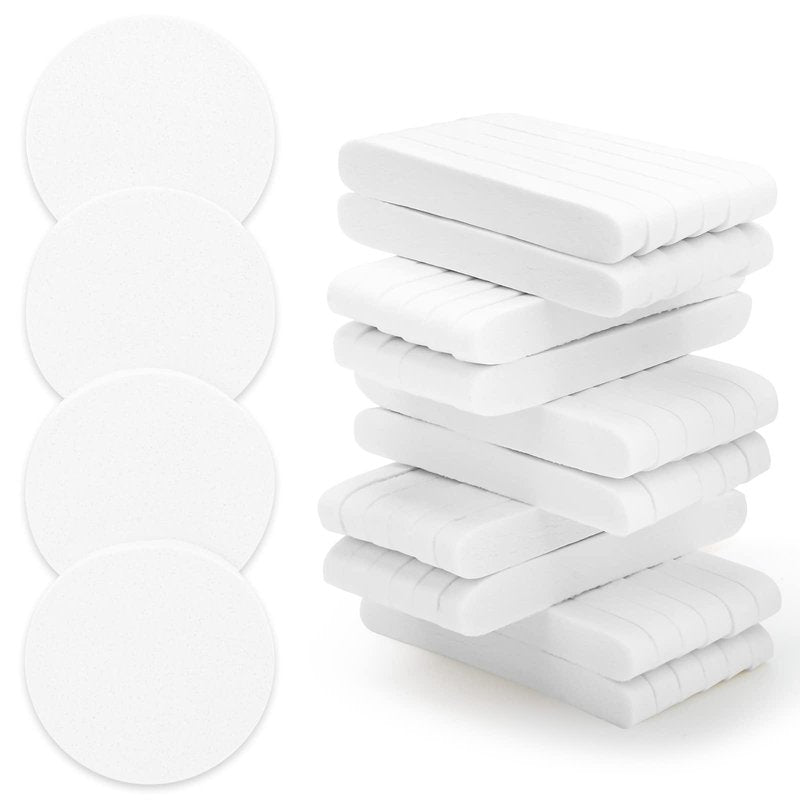 120 Pcs Facial Sponge Compressed, Luxiv Face Cleansing Sponge Estheticians Compressed Makeup Facial Sponge Round Wash Face Sponges for Women Compress Exfoliating Removal Sponge (White)