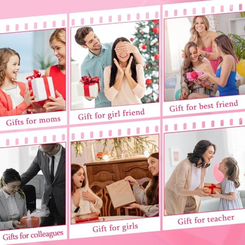 8-Piece Initials Travel Makeup Brush Set with LED Light Mirror, Compact and Trendy Stuff Personalized Monogrammed Gifts, Teen Girls and Young Women gifts idea(pink, P)