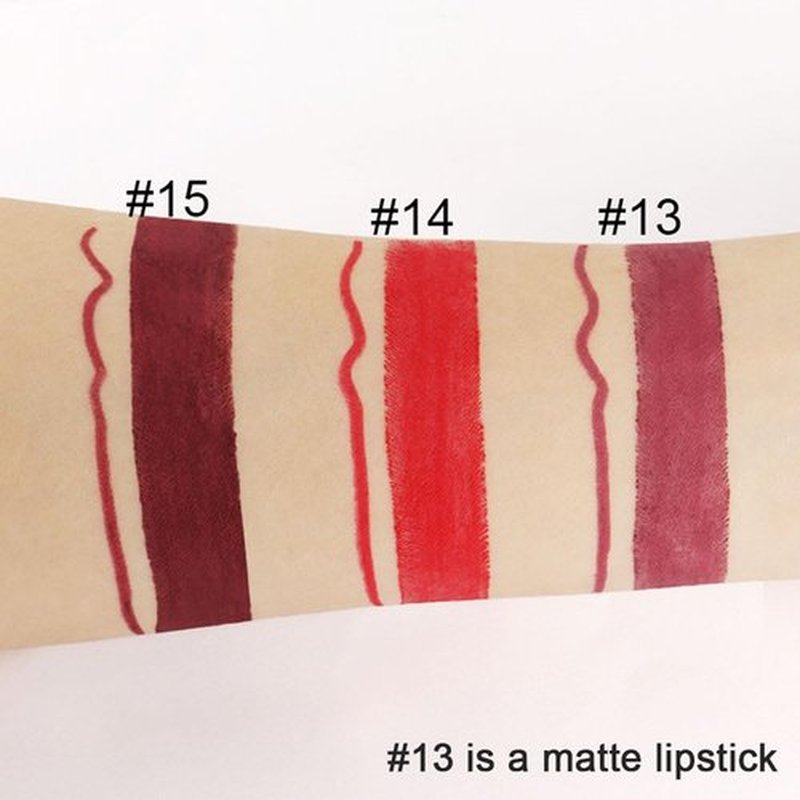2 in 1 Mauve Red Matte Lip Liner & Lipstick Combination, DNM Metallic Dual Ended Lipstick, Lip Liner, Lip Gloss, 24 Hour all Day Long-Lasting Waterproof Lipliners Pen for Women Lip Makeup Gift Set13#