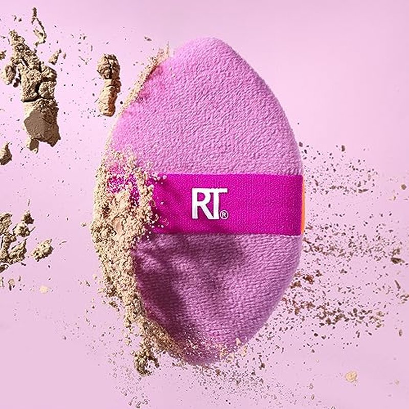 Real Techniques Miracle Complexion Sponge + Miracle 2-In-1 Powder Puff, Makeup Blending Sponge & Dual-Sided Powder Puff, For Liquids, Creams, & Powders, Vegan & Latex-Free, 2 Count