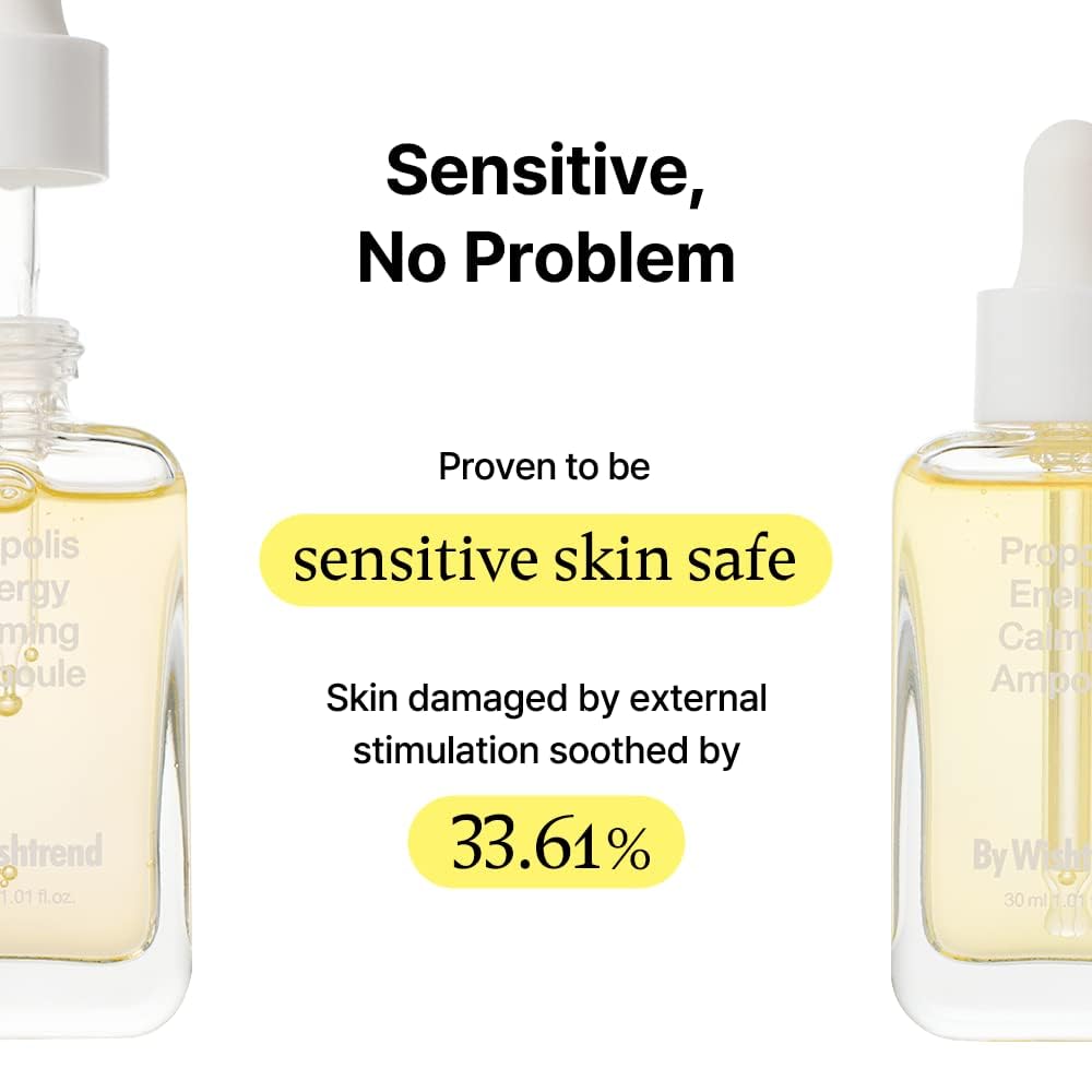 [By Wishtrend]Propolis Energy Calming Ampoule 30ml 1.02 Fl Oz - Prevent Blemishes, Hydration, Hyperpigmentation, for Sensitive, Troubled Skin, Light Propolis ampoule