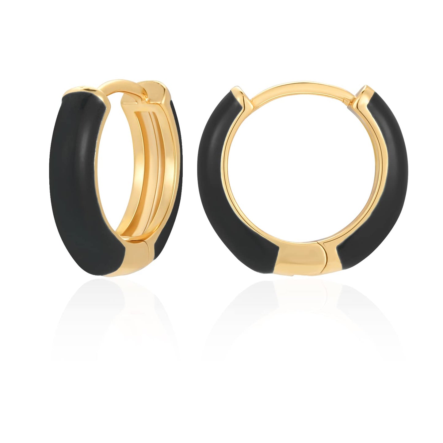 Lourny Small Hoop Earrings for Women, Cute Enamel Huggie Earring