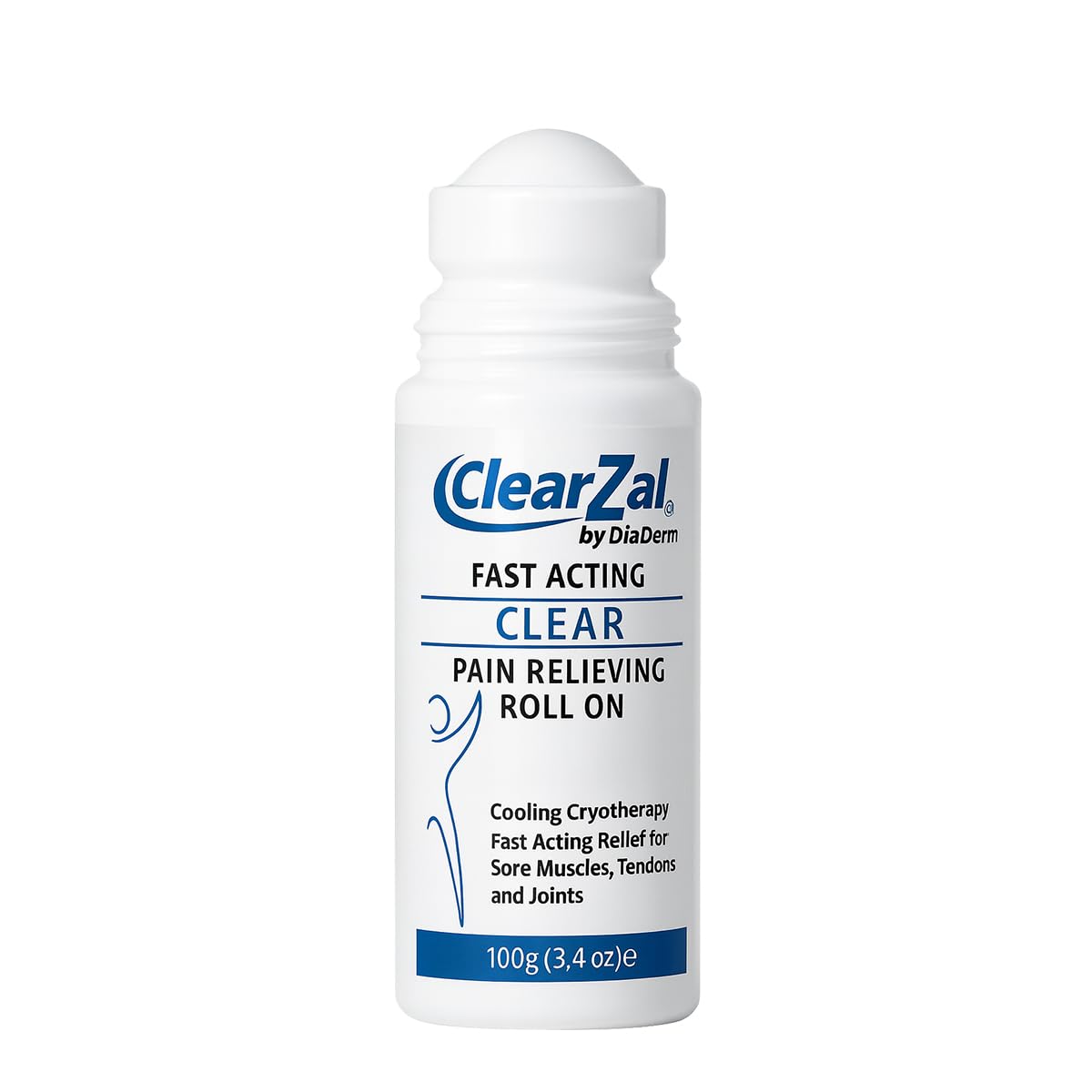 ClearZal Pain Roll On Gel with Menthol, Glucosamine & Chondroitin, Cooling Relief for Knee, Lower Back, Neck, Joint & Muscle Discomfort, Wintergreen, Aloe Vera & Frankincense, Non-Greasy, 3.4 Oz