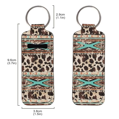 SEANATIVE Ethnic Tribal Lipstick Lip Gloss Lip Balm Chapstick Holder Keychain Lipstick Tube Holder Clip-on Lip Gloss Travel Storage Accessories for Women