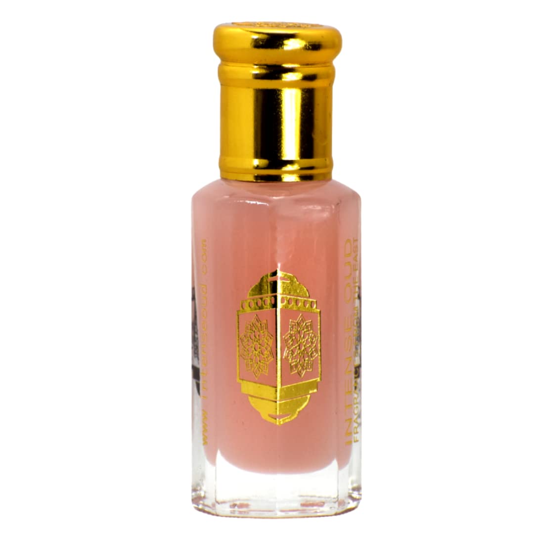 INTENSE OUD Pink Musk Arabian Perfume Oil for Men & Women, 12ml (0.40 oz) Alcohol-Free, Concentrated Fragrance with Violet & Vanilla Notes, Long-Lasting in Black Gift Box