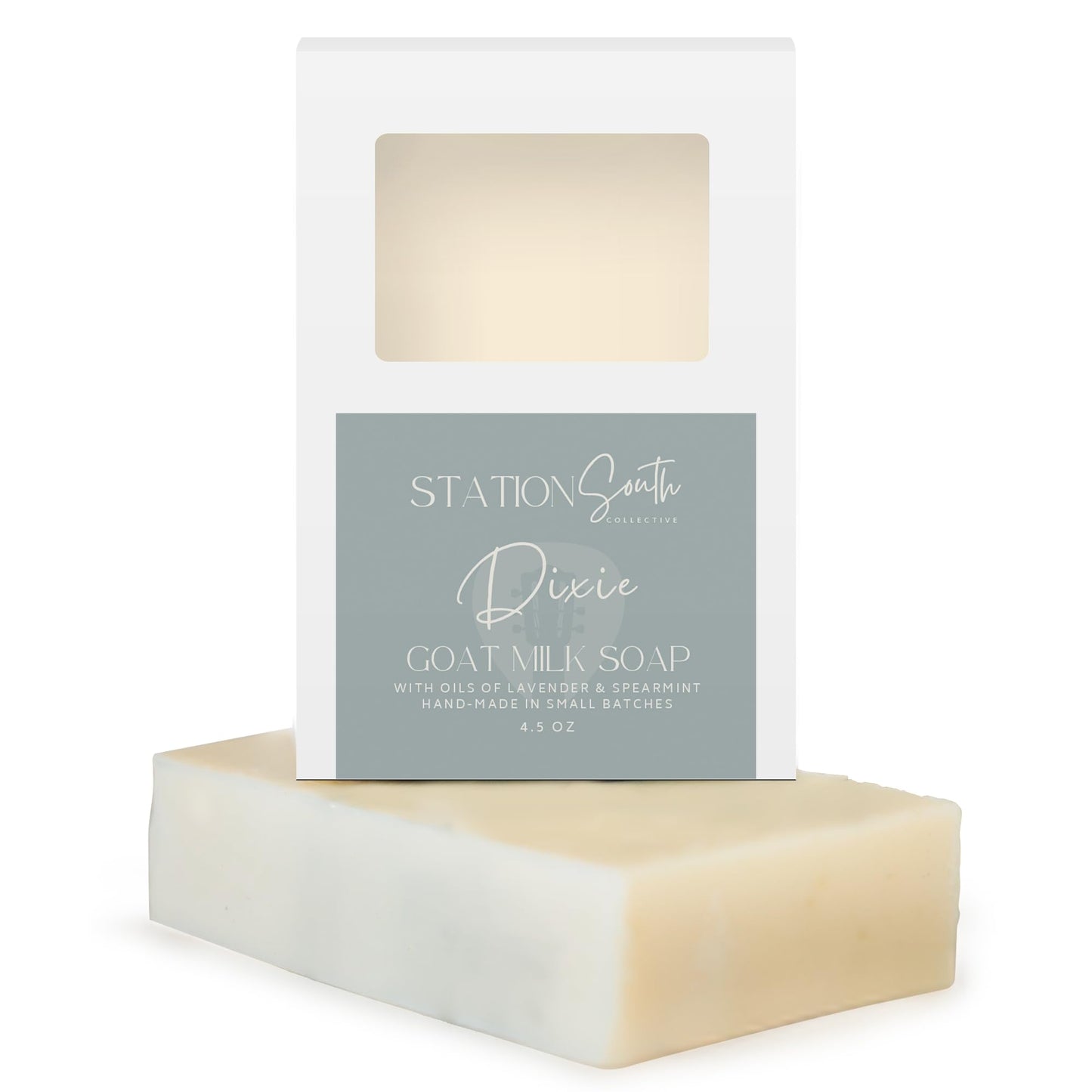 Station South Collective Dixie Goat Milk Soap Bar – Moisturizing & Gentle Body Soap for Sensitive Skin, Hydrating Cleanse with Shea Butter, Lavender & Spearmint
