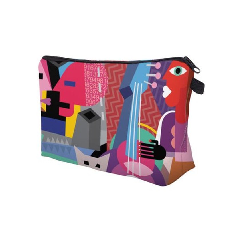 LOOMILOO Small Toiletry Bags for Women, Adorable Roomy Makeup Pouch Travel Water Resistant Cosmetic Purse Accessories Organizer Gift(Modern Abstract 55542)