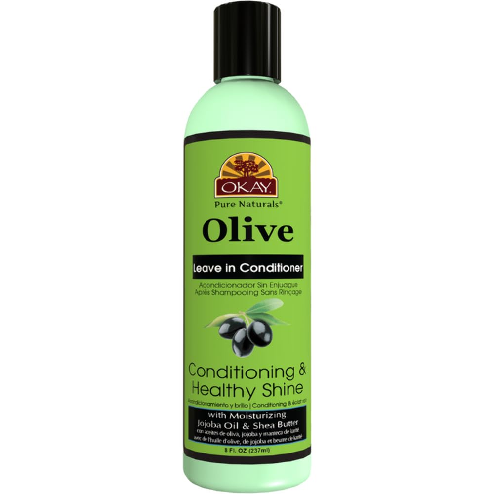 OKAY - Olive Oil Leave-In Conditioner - For All Hair Types and Textures - Conditioning and Healthy Shine - Nourish, Condition, Hydrate - Free of Sulfate, Silicone & Paraben - 8 oz