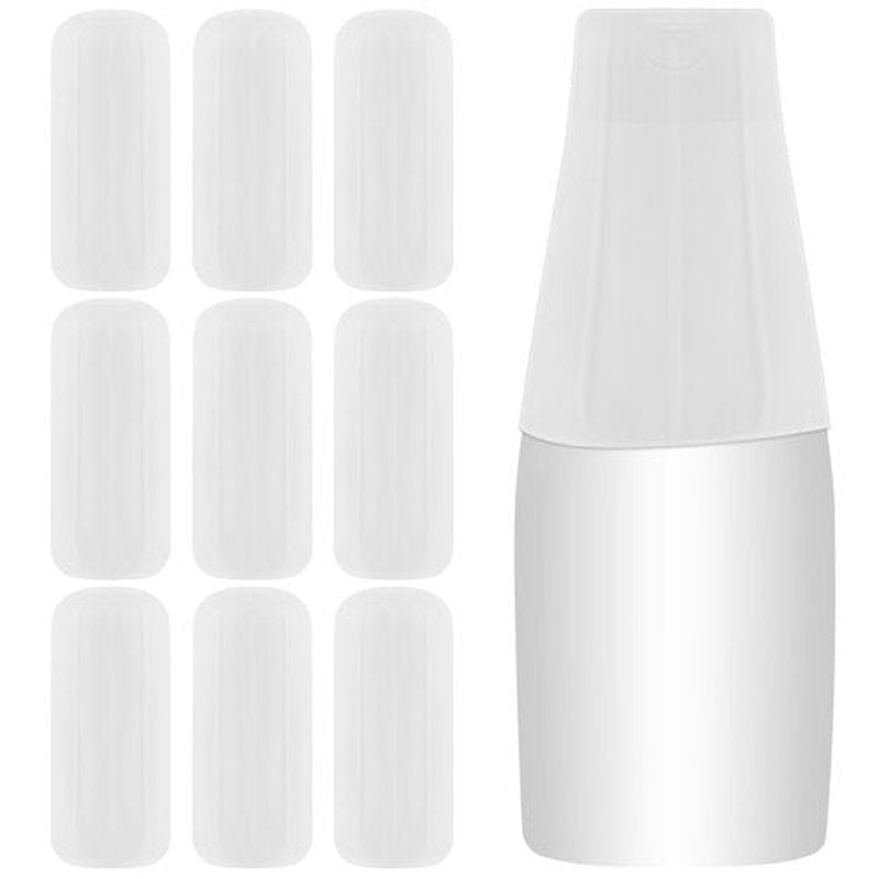 NACHLYNN 10 Pack Silicone Bottle Covers White Silicone Travel Size Container Sleeves Travel Bottle Covers Reusable Travel Sleeves for Toiletries for Men Women Travel Toiletry Bag Accessories