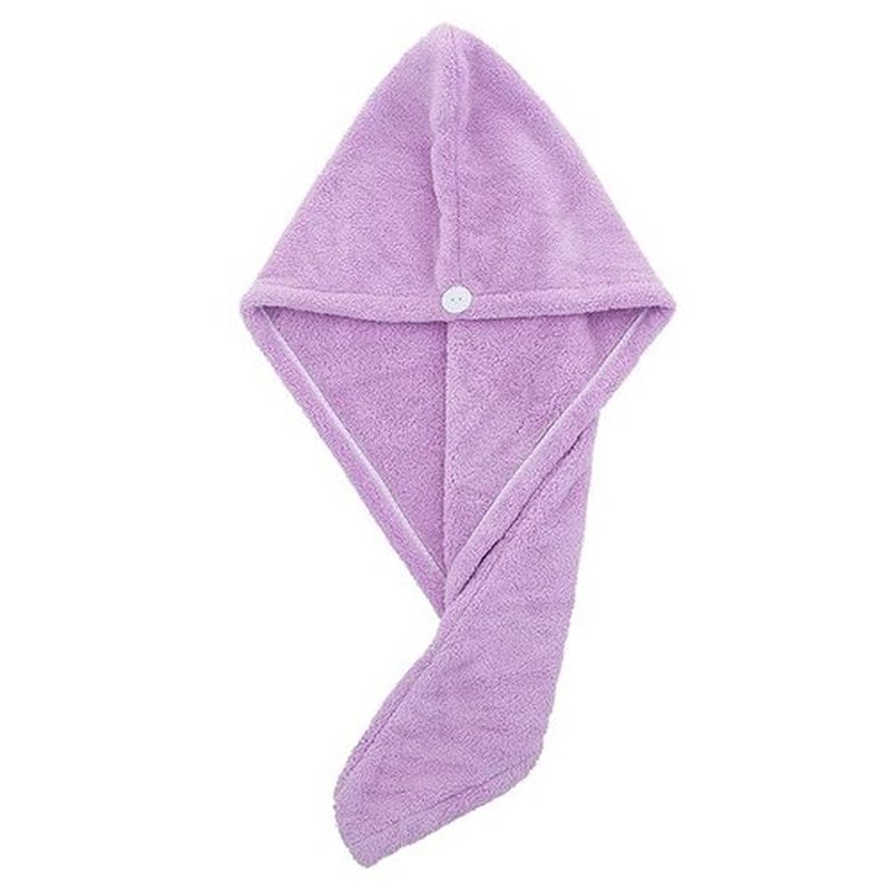NOKOKO Ultra-Soft Microfiber Hair Towel Wrap – Super Absorbent Quick Drying Hair Turban with Button, Perfect for Long, Wet Hair – Stylish & Gentle Hair Drying Cap for Women! (Purple)