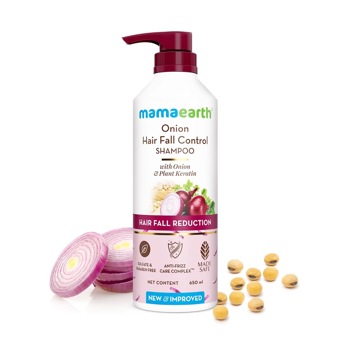 MAMAEARTH Onion Shampoo with Onion & Plant Keratin 21.98 Fl Oz (650ml)