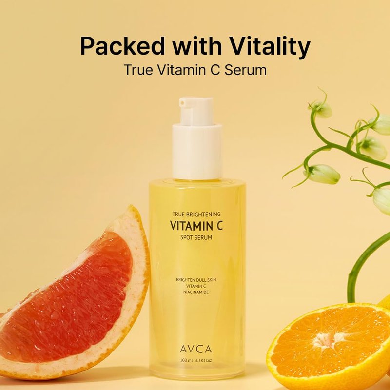 AVCA Vitamin C Brightening Serum - Antioxidant Face Serum for Dull Skin | Niacinamide Dark Spot Treatment, 100ml (3.38 fl. oz)