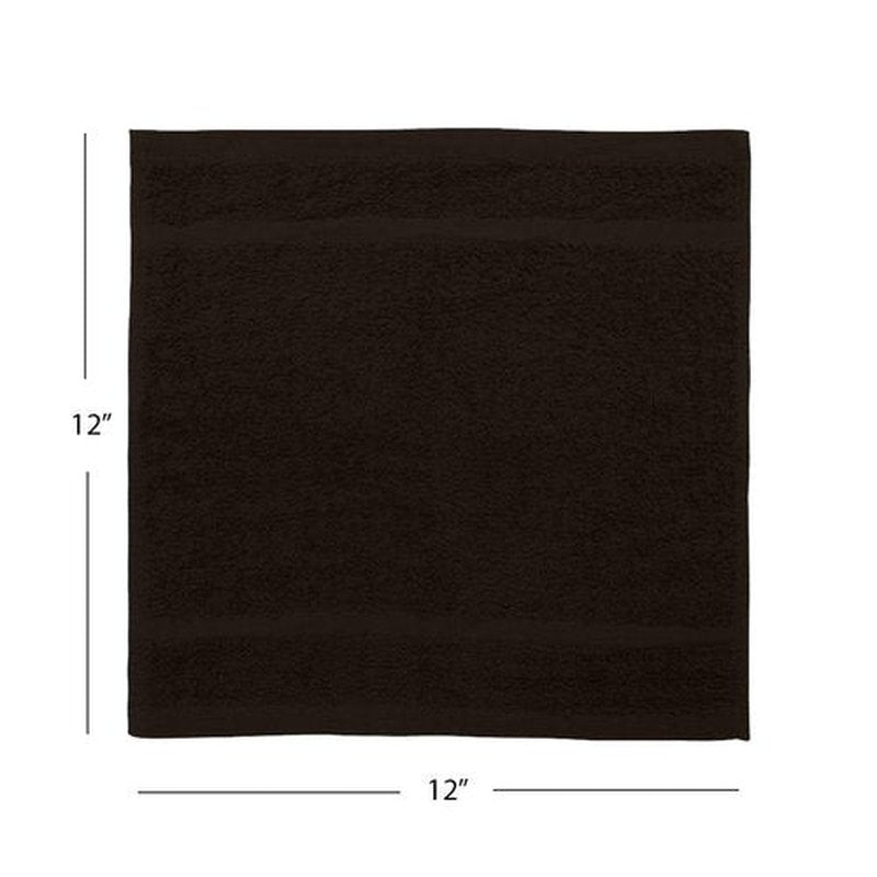 Avalon Towels Cotton Washcloths – (Pack of 24) Size 12x12 Inches Premium Ring Spun Cotton, Super Absorbent Soft Face Towels, Gym Towels, Hotel Spa Quality, Reusable Multipurpose Towels (Brown)