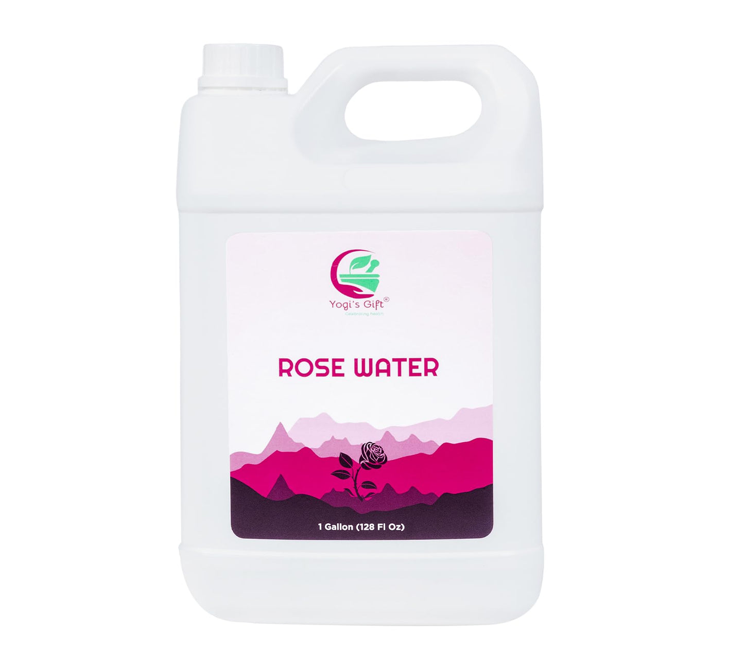 100% Pure Rose Water 1 Gallon (128 fl oz) | for Face & Hair | Alcohol Free & Artificial Coloring Free | by Yogi's Gift®
