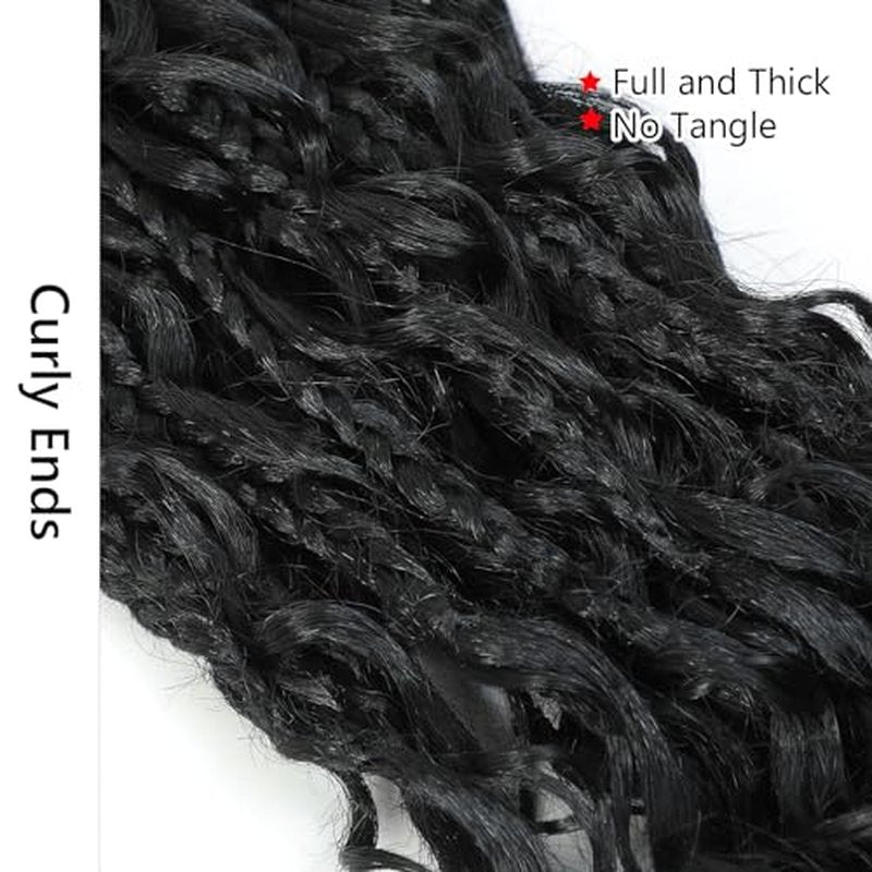 Boho Box Braids Crochet Hair 8 Packs Boho Crochet Braids Pre Looped 1B/Silver Goddess Box Braids Crochet Hair for Black Women 10 Inch Boho Braids Crochet Hair Extension