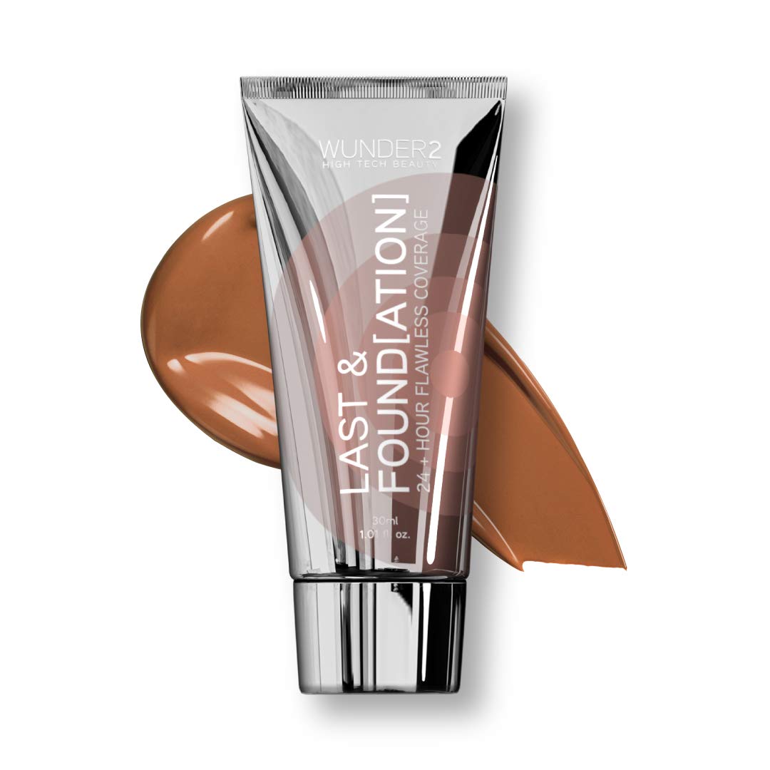 WUNDERBROW Full Coverage Foundation, Last & Found[ation] – Buildable Full Coverage Liquid Foundation For 24+ Hours Wear – Long Lasting, Waterproof, Porcelain