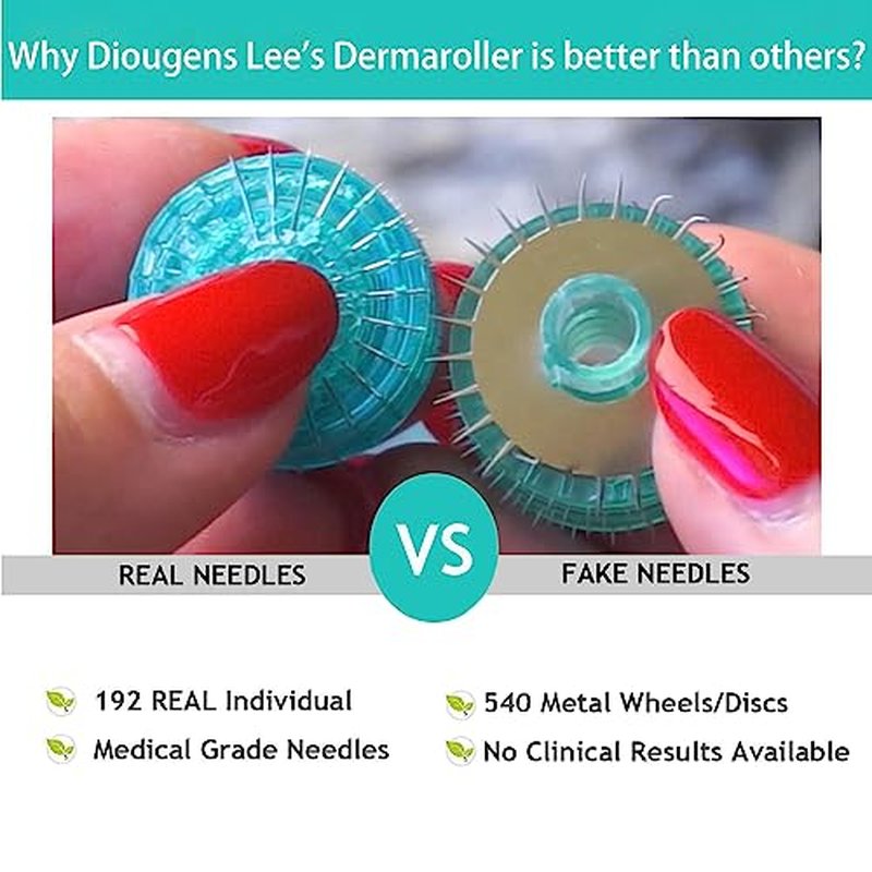 Derma Roller Stainless Steel - Microderma Roller - Microneedle Roller with Case-Personal Use Microneedling Roller -192 Micro Needle Dermal Roller