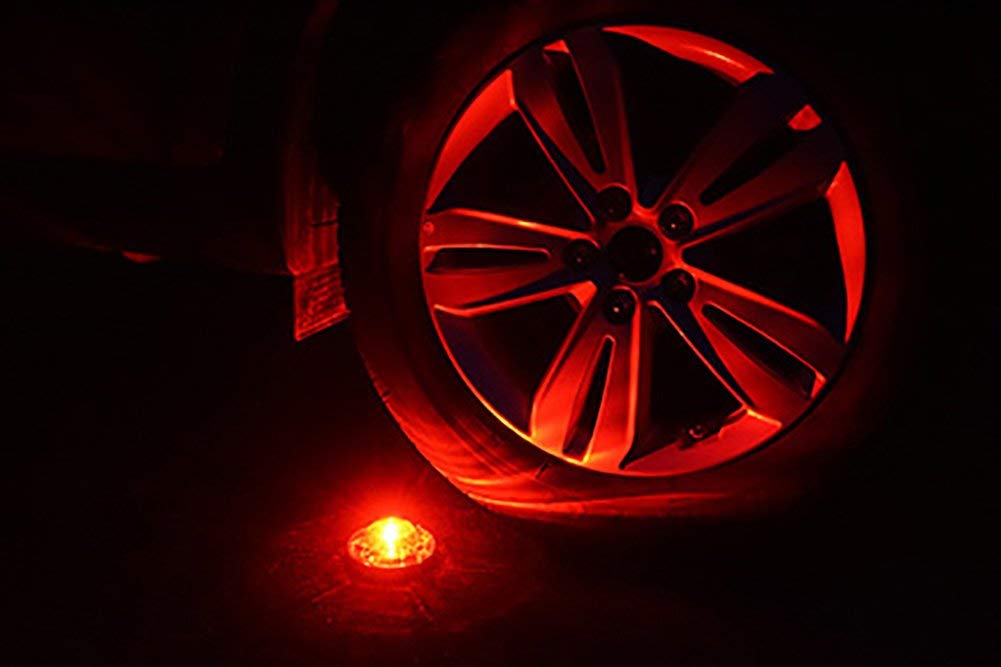 StonePoint LED Lighting Emergency LED Road Flare Kit Set of 3 LED Bright Roadside Beacons with Magnetic Base Flashing or Steady Red Lights Includes Storage Bag