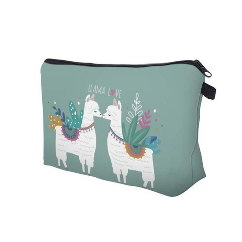 LOOMILOO Water Resistant Cute Small Makeup Bag, Nice Printing Cosmetic Bags Travelling case (llama gifts 51434)