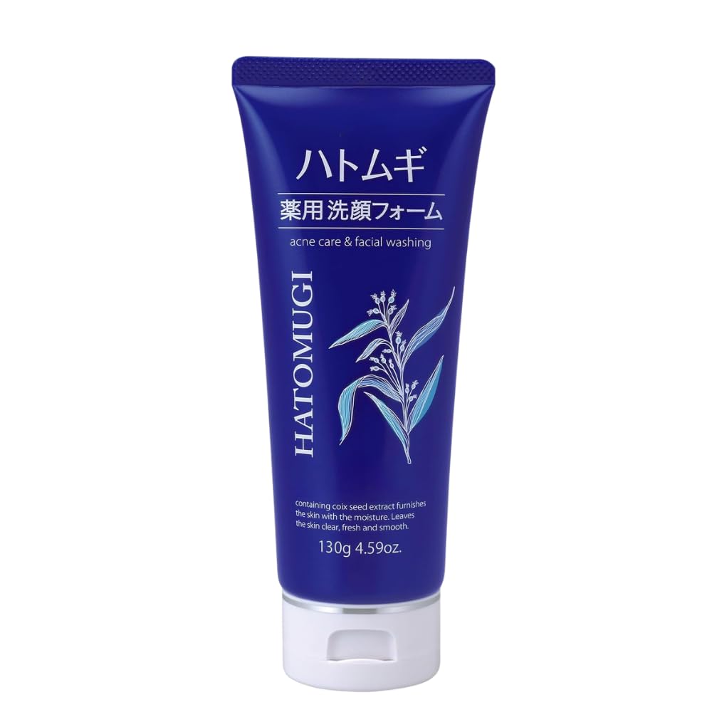 TokyoSuperSale Hatomugi Face Wash Foam 4.59oz (130g), Acne Care, Kumano Yushi, Reihaku, Made in Japan