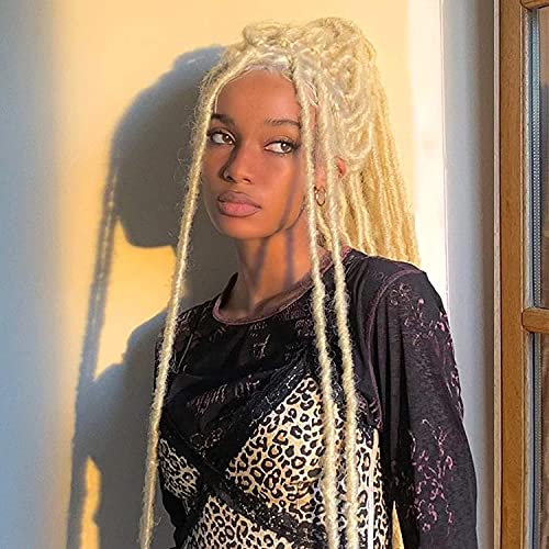 ZRQ 30 Inch New Faux Locs Crochet Hair,6 Packs Pre-looped Extended Distressed Soft Locs For Black Women, Synthetic Goddess Locs Hair Afro Roots Crochet Locs 1B#