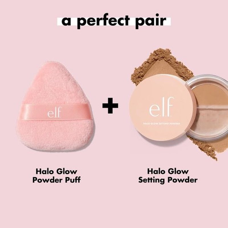 e.l.f. Halo Glow Powder Puff, Soft, Reusable Powder Puff For Applying Loose Or Pressed Powders, Easily Conforms To The Face, Vegan & Cruelty-free (Pack of 2)