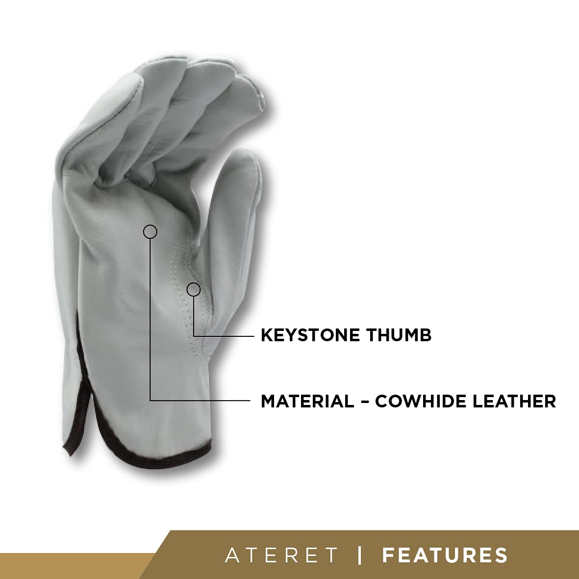 General Work Products GWP Heavy Duty Durable Cowhide Leather Driver Work Gloves for Truck Driving, 12 Pairs, Large