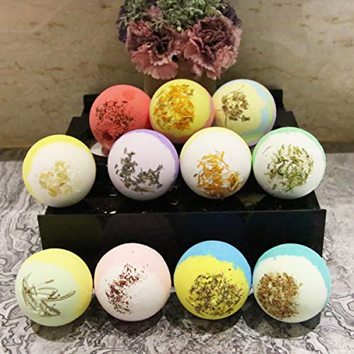 KASTU Dried Flower Bath Salt Balls,Rose Extract Essential Oils,Moisturizing Dry Skin,Fizzy Spa,Relaxation,Self Care,Relaxing,Bubble Bath Bomb Gifts Idea for Men Women