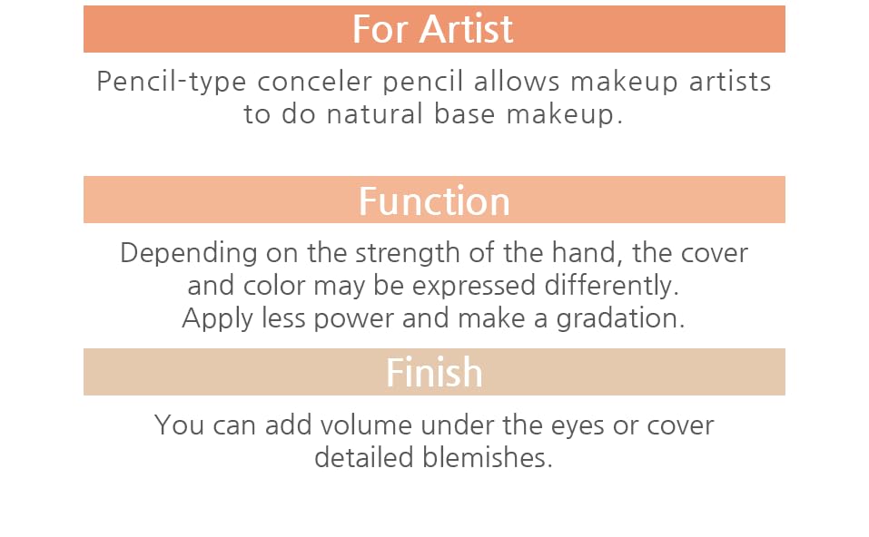 [K-Beauty Makeup] Courcelles Concealer Pencil CC706/CC707/CC708, Hard type-Natural Cover, light, medium, dark beige (CC707-Medium Beige+Sharpener)