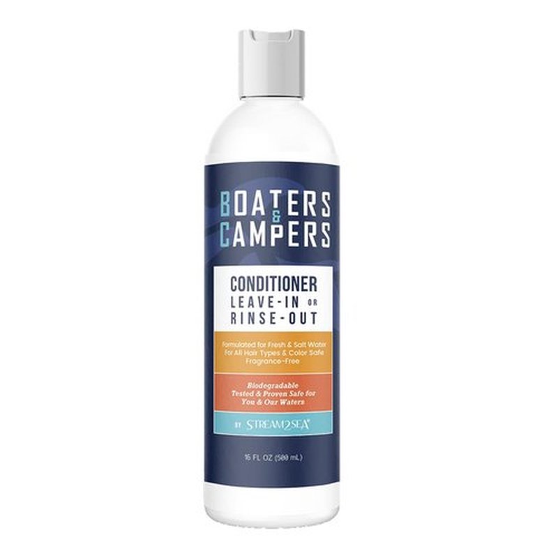 STREAM 2 SEA Boaters and Campers Hair Conditioner, 16 oz Reef Safe Fragrance Free All Natural Conditioner For Camping and Boating, Deep Conditioner For Dry Damaged hair, Paraben Free Conditioner