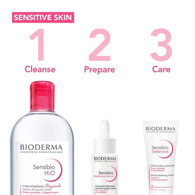 Bioderma - Sensibio H2O PUMP - Micellar Water - Cleansing and Make-Up Removing – Refreshing feeling – for Sensitive Skin, 16.9 Fl Oz (Pack of 1)