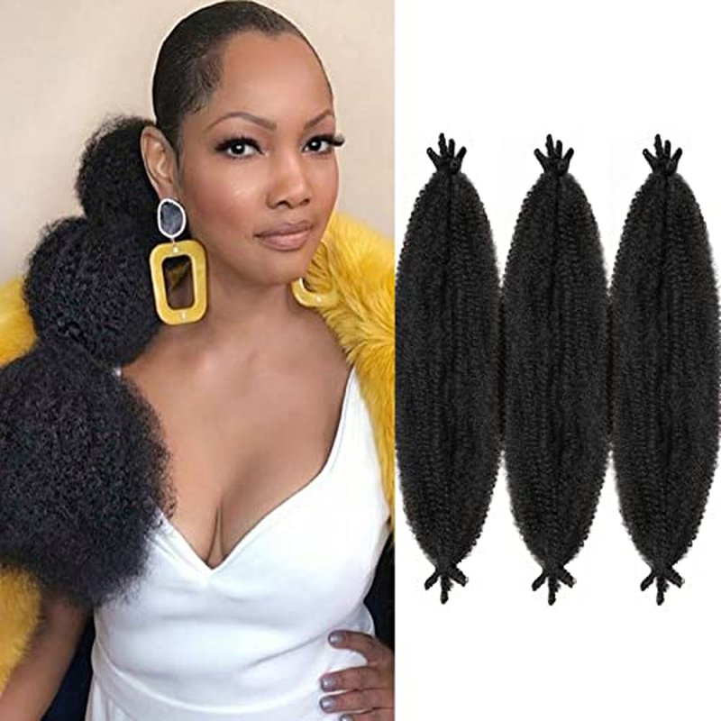VCEOW 24 inch Pre-Separated Springy Afro Twist Hair 6 packs Pink Kinky Marley Twist Braiding Hair Soft Synthetic Crochet Wrapping Hair Extensions for Distressed Faux Locs Spring Twist