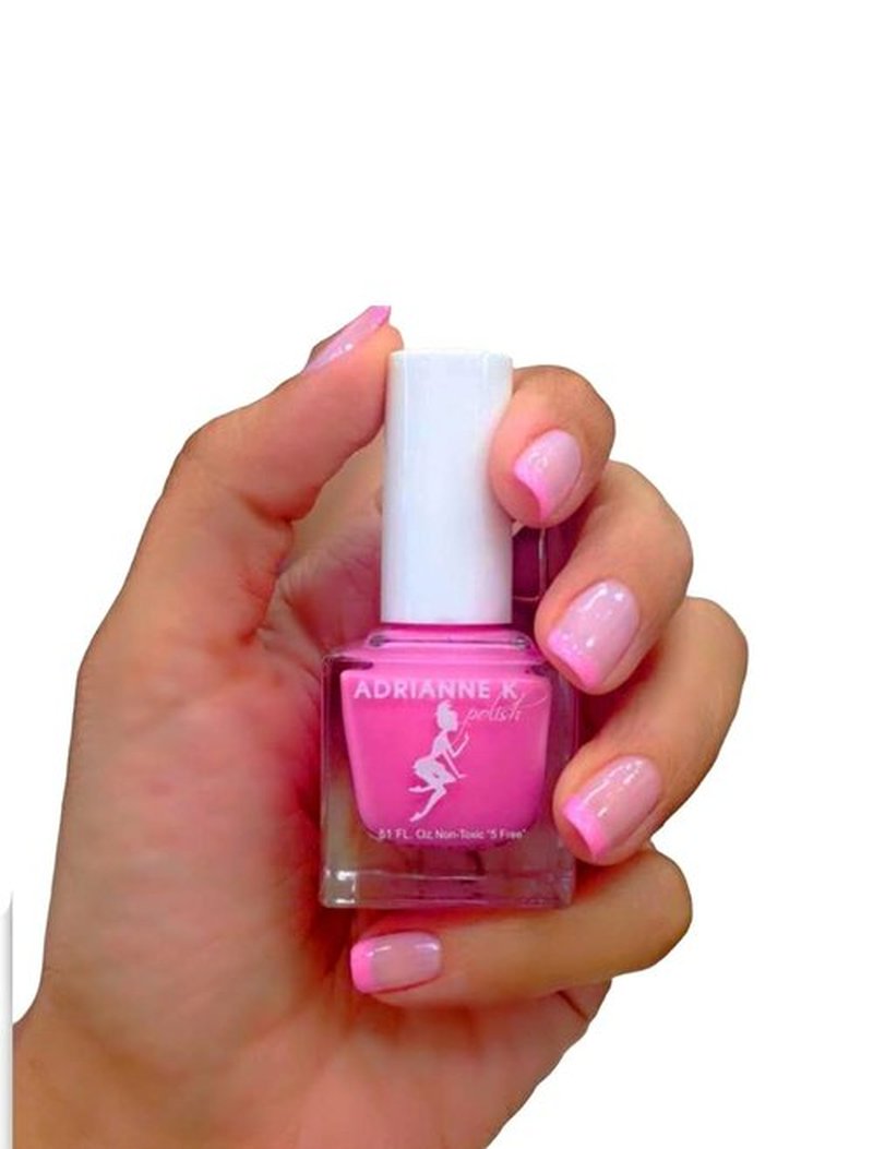 ADRIANNE K NONTOXIC 10 FREE GLOSSY HOT PINK NAIL POLISH, PINK FERRARI! .51 FL OZ