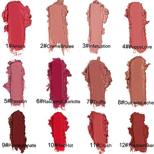 JUDUNA Upgrade 12 Color Cream Lip Gloss, Long-Lasting Moisturizing Velvet Lip Lipstick, Non-Stick to Cup, Non-Fading, Waterproof, Hydrating Lip Tint Natural Jelly Lipstick (06#, 6 ML)