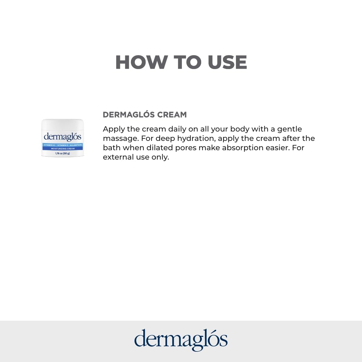 Dermaglos 2-pack Moisturizing Cream | Vitamin A (Retinoids), Vitamin E & Allantoin | Moisturizer for Wrinkles, Stretch Mark Prevention, Tattoo Aftercare, Scar cream, Anti-Aging | 1,76 oz