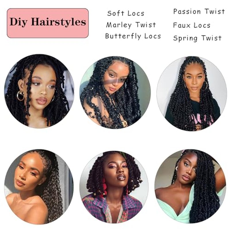 8 Packs Springy Afro Twist Hair Marley Twist Braiding Hair Pre-Separated Kinky Twist Hair for Black Women Spring Twist Hair 8 inches Ombre Brown Wrapping Hair for Soft Locs (8 Inch (Pack of 8), T30#)