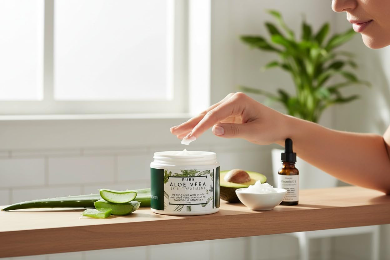 Made from Earth Pure Aloe Vera Skin Treatment - Organic Coconut, Olive Oil & Vitamin E, 2 oz