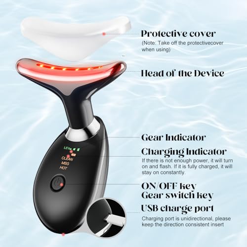 Neck Face Massager, Facial Massage Device with Thermal, Triple Action Colour Modes for Skin Care, Face Sculpting Tool