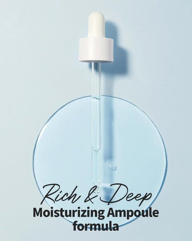 WELLAGE Real Hyaluronic Blue Ampoule 100, Fragrance Free Hyaluronic Acid Ampoule, Hydrating Non Sticky Serum for Sensitive Dry Skin, 1.01 fl.oz