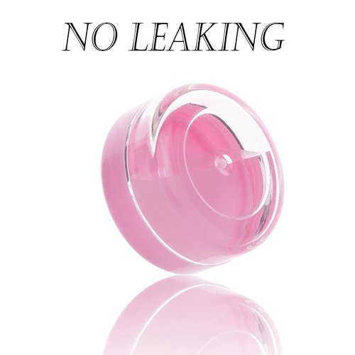 ZEJIA 3 Gram Sample Containers with Lids, 50 Count Tiny Sample Jars, 3ML Makeup Cosmetic Containers for Lip Balms, Lotion, Powder, Beauty Products(Pink Lids)