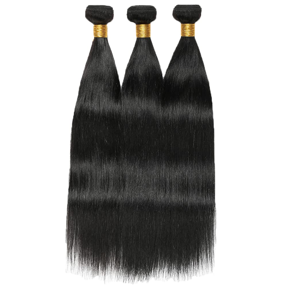 10 12 14 inch Straight Human Hair Bundles Brazilian Straight Bundles Real Unprocessed Virgin Hair Natural Color Human Hair Straight Bundles