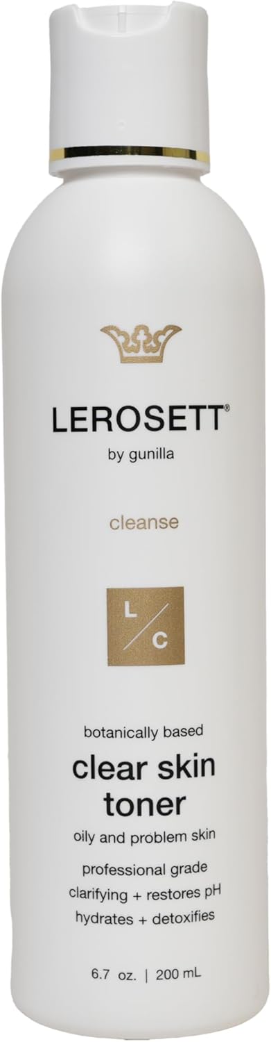 LEROSETT Toner for Clear Skin - Aloe Vera & Glycolic Acid Formula with 10 Botanicals | 6.7 oz