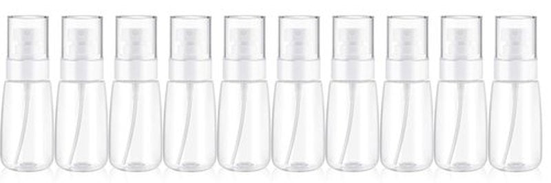 TOSERSPBE Empty Fine Mist Spray Bottles 2oz Small Travel Perfume Atomizer for Essential oil Perfume Hair Makeup 10 Pack
