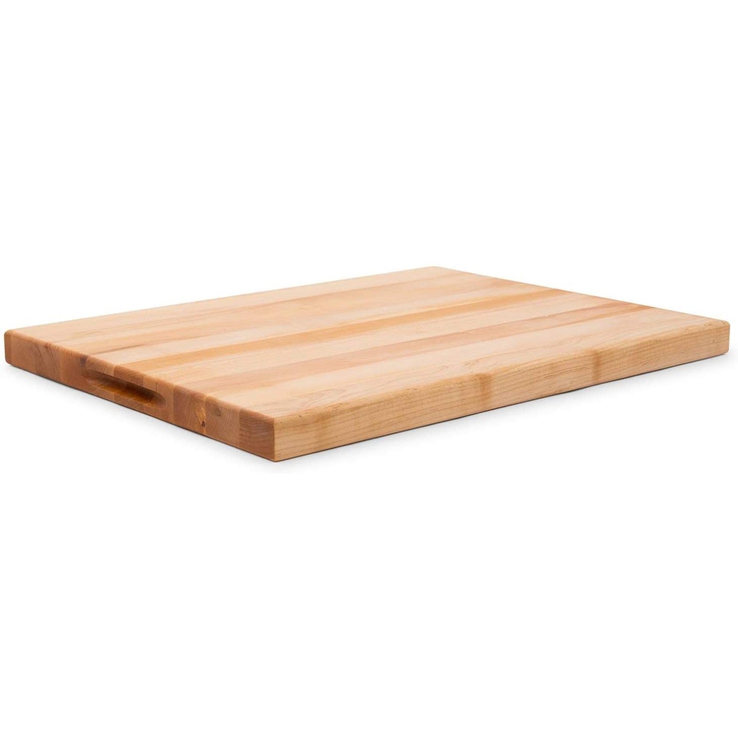 John Boos CB Series Rectangular Wooden Maple Cutting Board 24”x18” – 1.5” Thick, 18-lb Reversible Butcher Block with Juice Groove, Edge-Grain & Finger Grips – Made in the USA