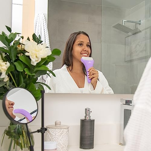 PUR Botanicals - Amethyst 2-in-1 Set Cryotherapy Ice Roller for Face Wrinkles Massager - Skin Care Tool for Puffiness - Cooling Ice Facial Eye Skin Roller - Reduce Puffiness and Relief Migraine Pain