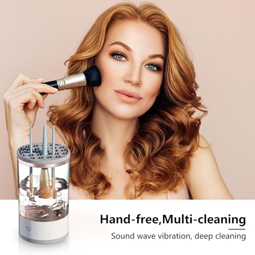 WALULAN Makeup Brush Cleaner, Automatic Brush Washer, Quick Dry Rechargeable Power Cleaning Brushes