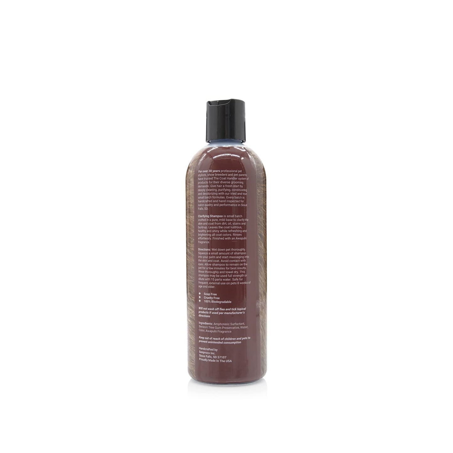 The Coat Handler Clarifying Dog Shampoo, 16 oz - Natural Ingredients, Brightening, Removes Stains and Dirt, Brightens All Coat Colors, Professional Grade Grooming Shampoo, Bulk Concentrated