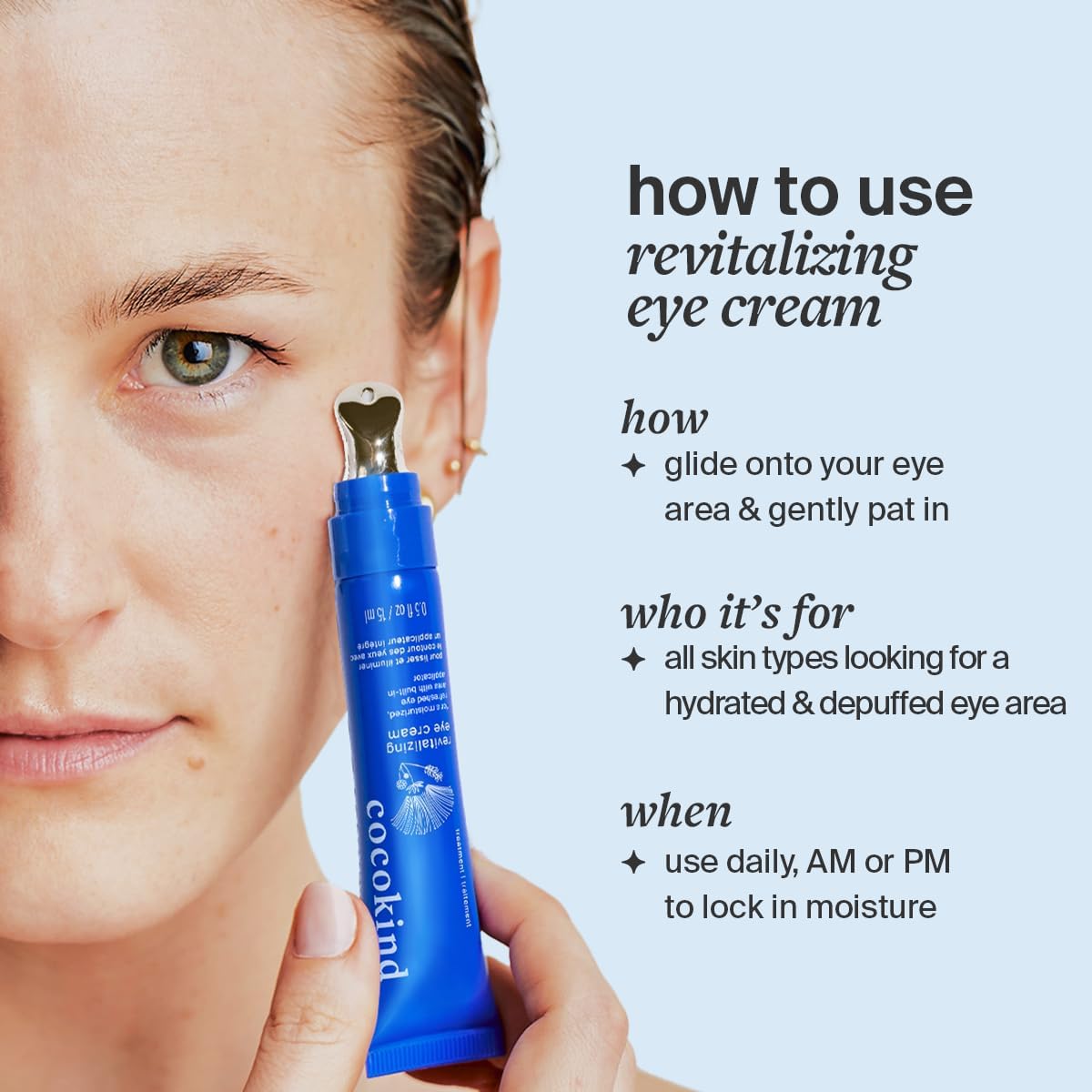 Cocokind Revitalizing Eye Cream | Soothing, Cooling Metal Applicator Tip | Hydrate, Depuff & Reduce Fine Lines and Wrinkles | Firmer and Brighter Looking Under Eye Area | 0.5 Fl Oz, 3 Pack