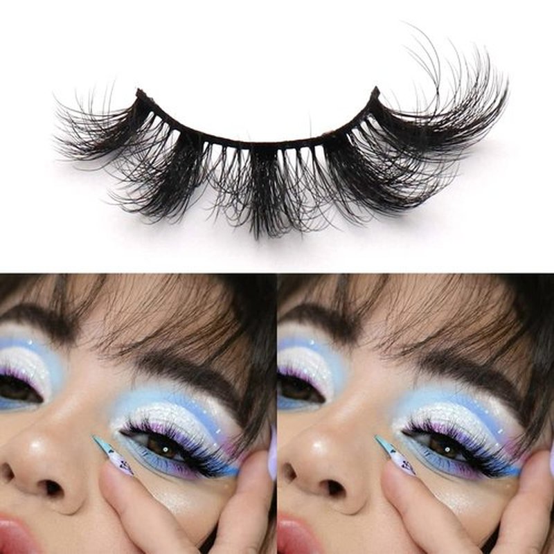 Veleasha Lashes 5D Faux Mink Lashes False Eyelashes Cat Eye Lashes Handmade Eye Lashes Wispy Fluffy Fake Lashes Luxurious Eyelashes Natural Look Volume Spike Fake Eyelashes 7 Pairs Pack (808)